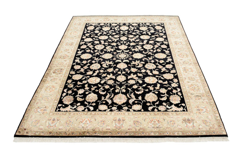 Indo Tabriz-teppe 155x214cm - Orientalsk teppe - mørkeblå