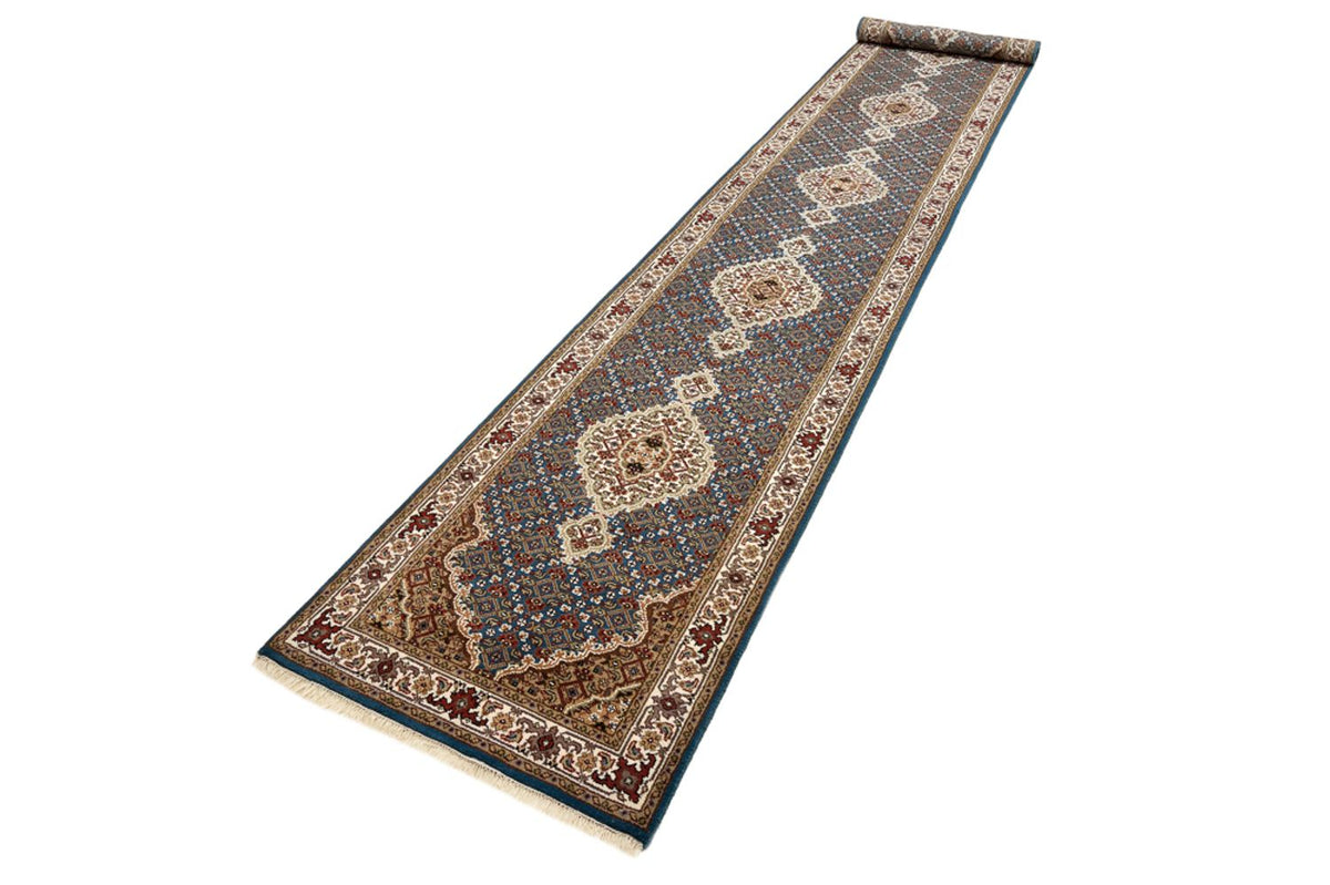 Indo Tabriz-teppe 79x454cm - Orientalsk teppe - mørkeblå