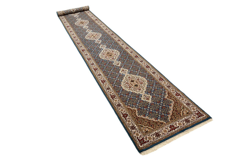 Indo Tabriz-teppe 79x454cm - Orientalsk teppe - mørkeblå