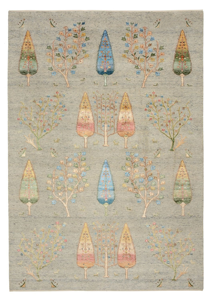 Indo Loribaft-teppe 206x295cm - Ullteppe - lysegrå