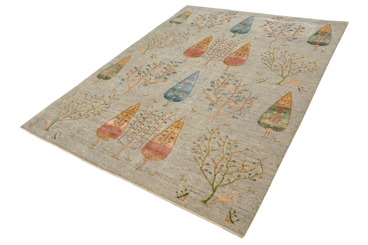 Indo Loribaft-teppe 173x241cm - Ullteppe - lysegrå