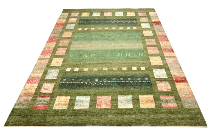 Gabbeh teppe - Loribaft Indus - 343 x 251 cm - grønn