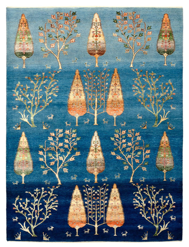 Gabbeh teppe - Loribaft Indus - 203 x 155 cm - havblå