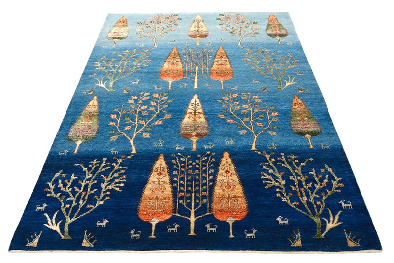Gabbeh teppe - Loribaft Indus - 203 x 155 cm - havblå