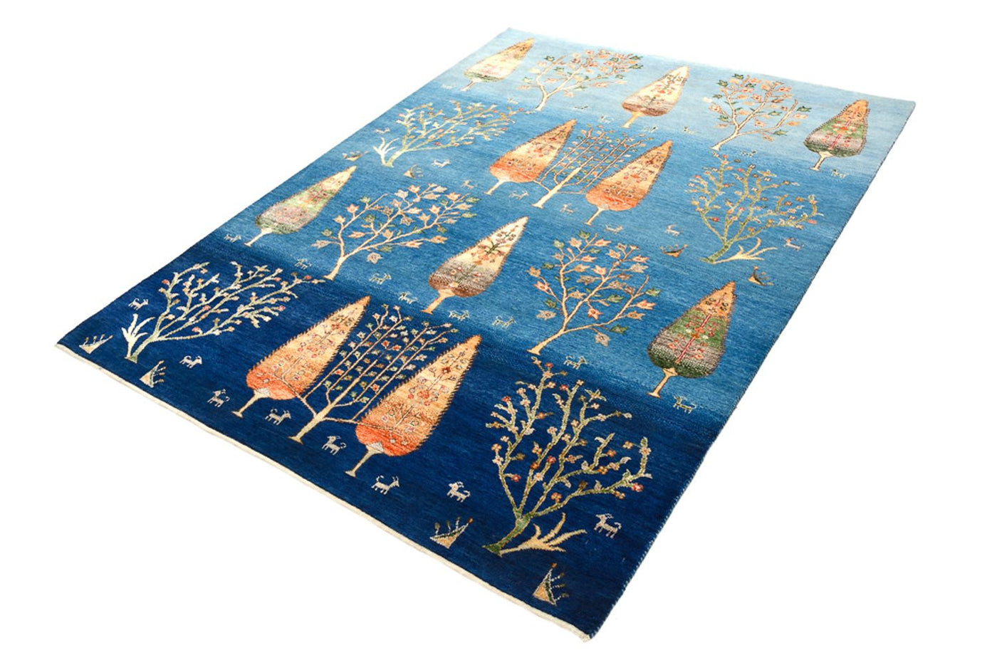 Gabbeh teppe - Loribaft Indus - 203 x 155 cm - havblå