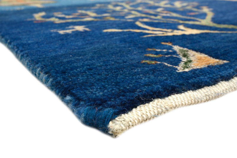 Gabbeh teppe - Loribaft Indus - 203 x 155 cm - havblå