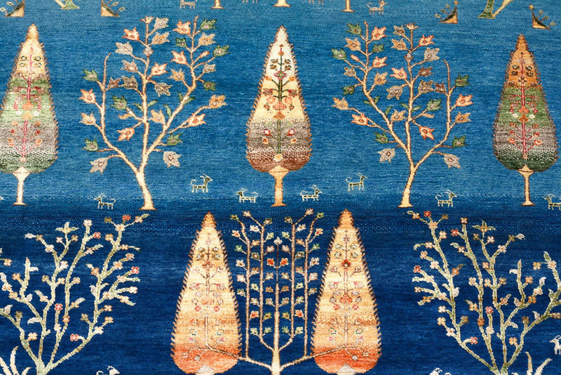 Gabbeh teppe - Loribaft Indus - 203 x 155 cm - havblå
