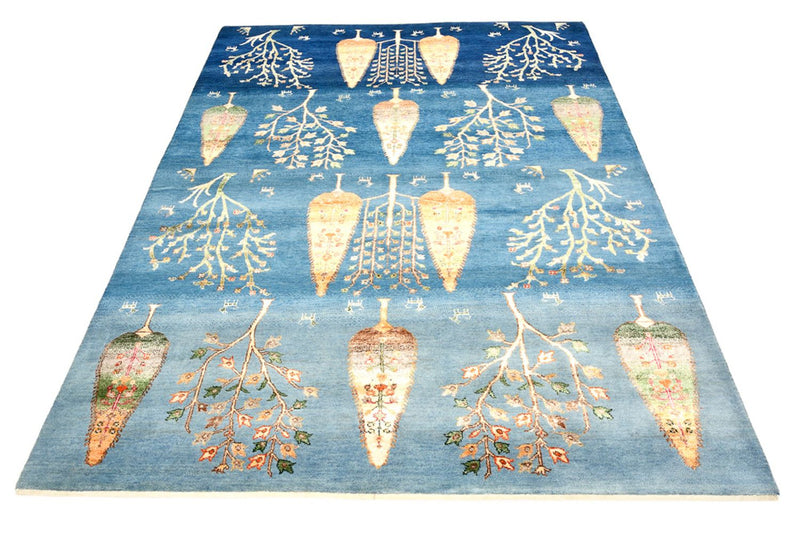 Gabbeh teppe - Loribaft Indus - 203 x 155 cm - havblå