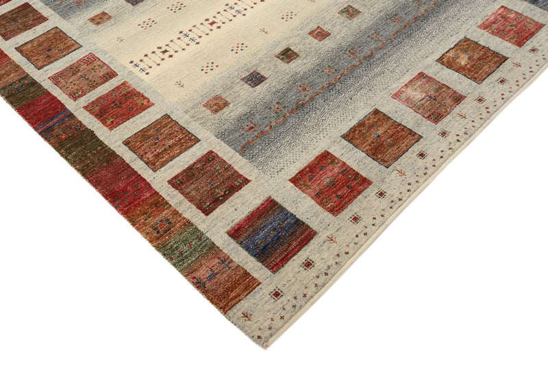 Gabbeh teppe - Loribaft Indus square  - 156 x 156 cm - mørk beige