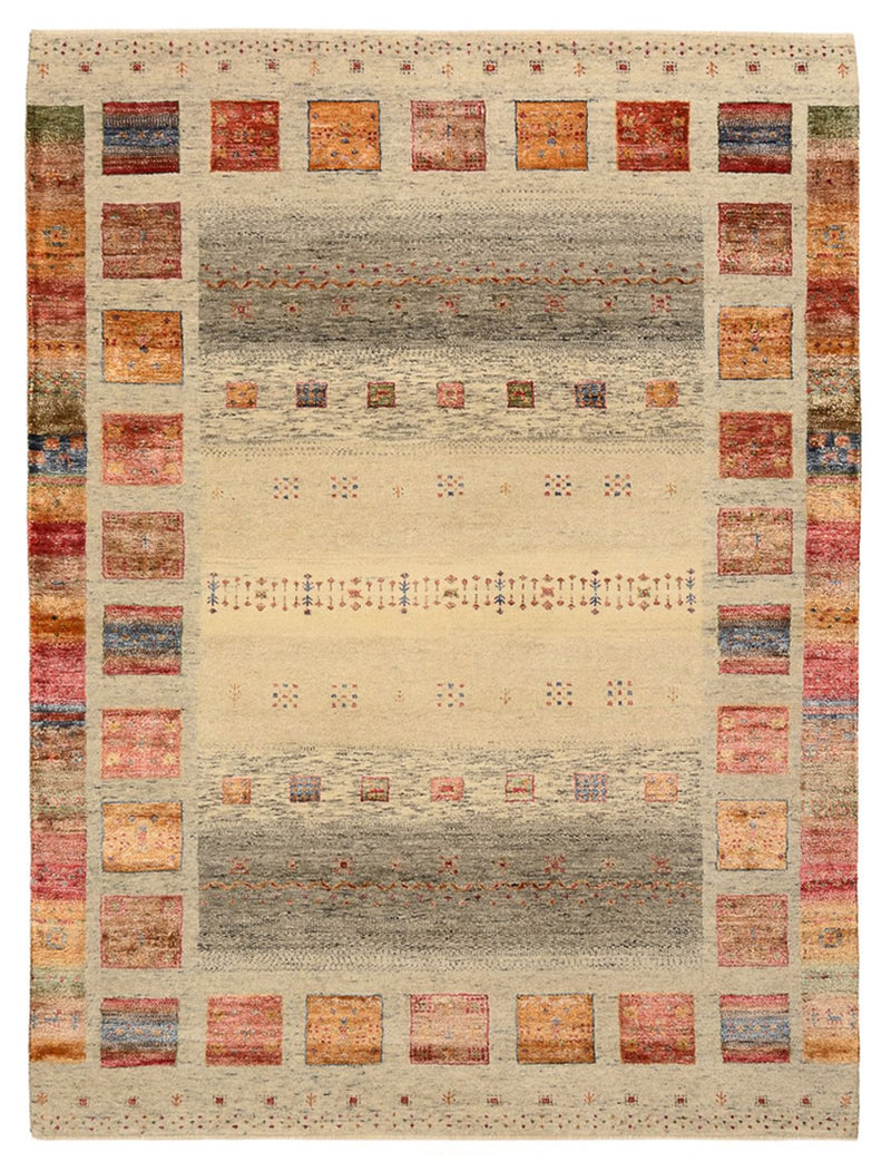 Gabbeh teppe - Loribaft Indus - 205 x 154 cm - mørk beige