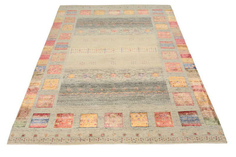 Gabbeh teppe - Loribaft Indus - 205 x 154 cm - mørk beige