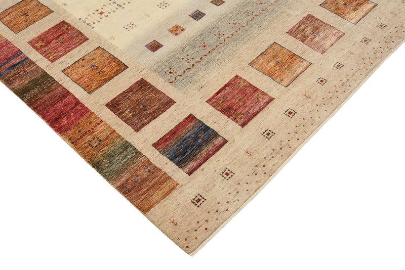 Gabbeh teppe - Loribaft Indus square  - 204 x 202 cm - lys beige