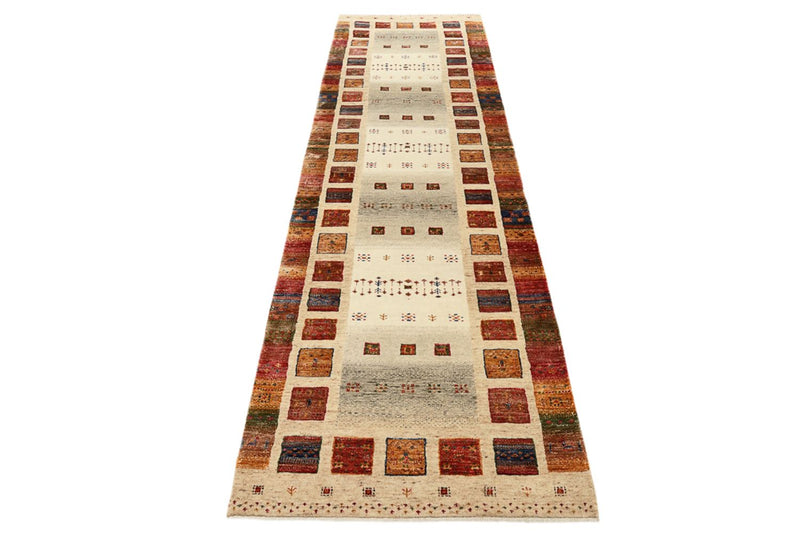 Løper Gabbeh teppe - Loribaft Indus - 298 x 84 cm - flerfarget