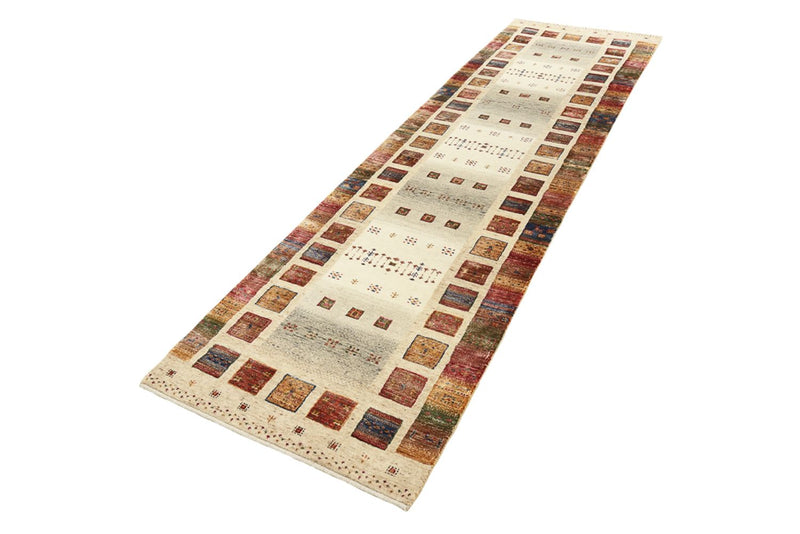 Løper Gabbeh teppe - Loribaft Indus - 298 x 84 cm - flerfarget