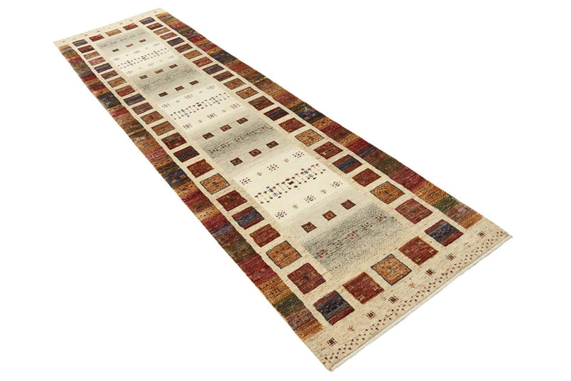 Løper Gabbeh teppe - Loribaft Indus - 298 x 84 cm - flerfarget