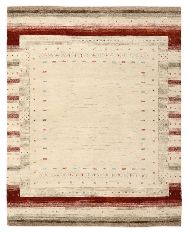 Gabbeh teppe - Loribaft Indus - 199 x 158 cm - lys beige