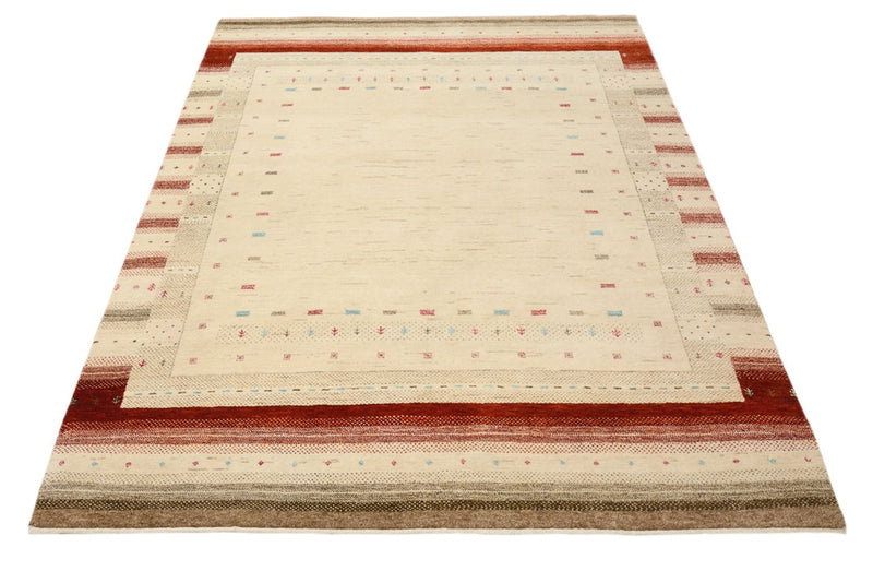 Gabbeh teppe - Loribaft Indus - 199 x 158 cm - lys beige