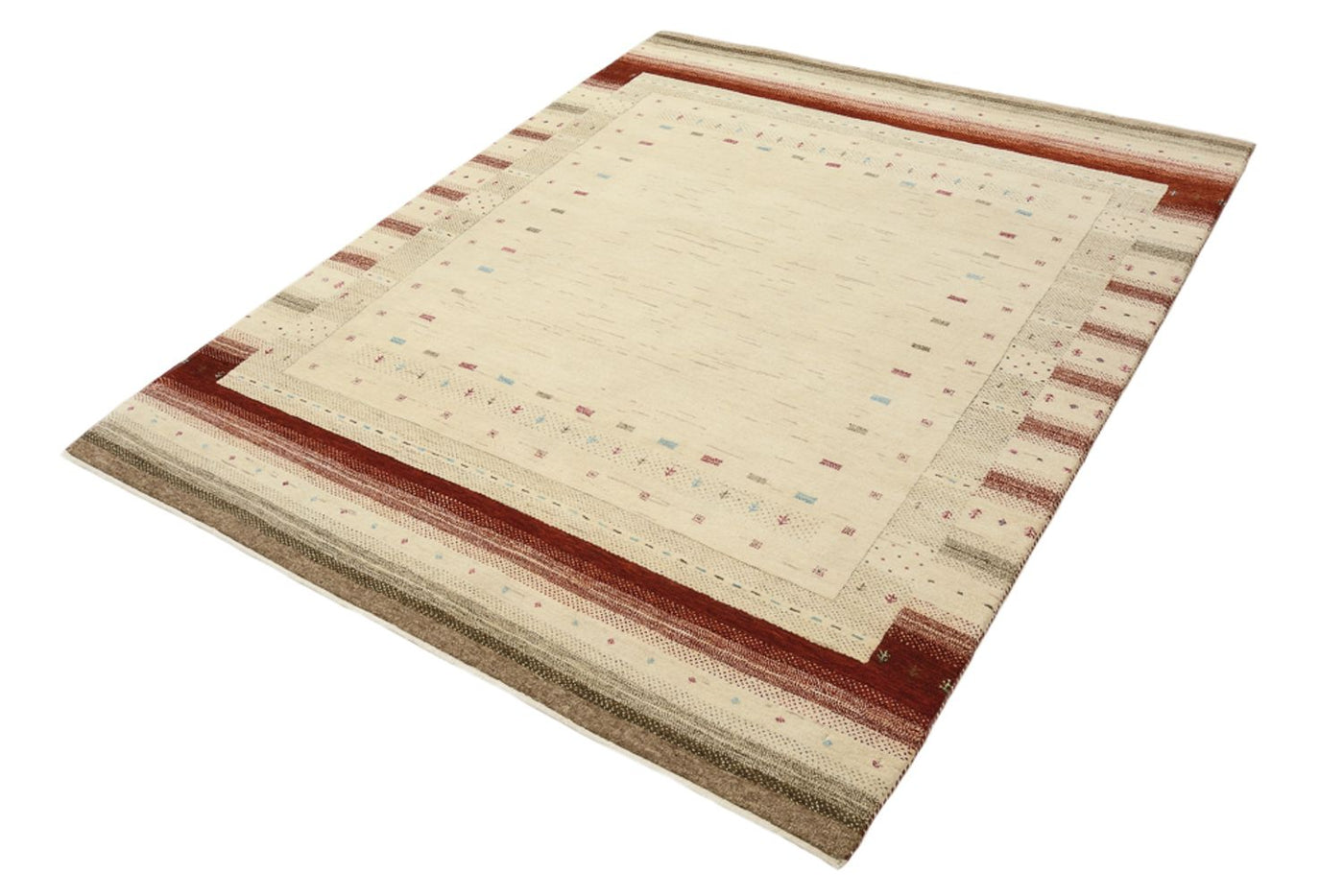 Gabbeh teppe - Loribaft Indus - 199 x 158 cm - lys beige