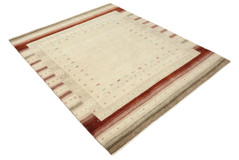 Gabbeh teppe - Loribaft Indus - 199 x 158 cm - lys beige
