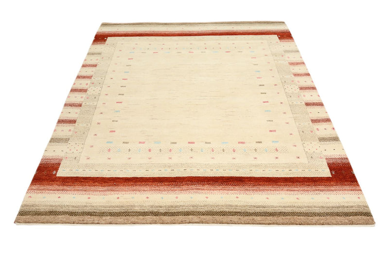 Gabbeh teppe - Loribaft Indus - 199 x 158 cm - lys beige