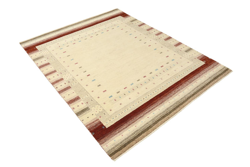 Gabbeh teppe - Loribaft Indus - 198 x 156 cm - lys beige