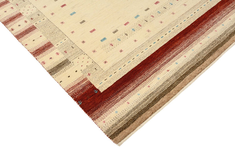 Gabbeh teppe - Loribaft Indus - 198 x 156 cm - lys beige