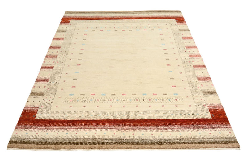 Gabbeh teppe - Loribaft Indus - 198 x 156 cm - lys beige