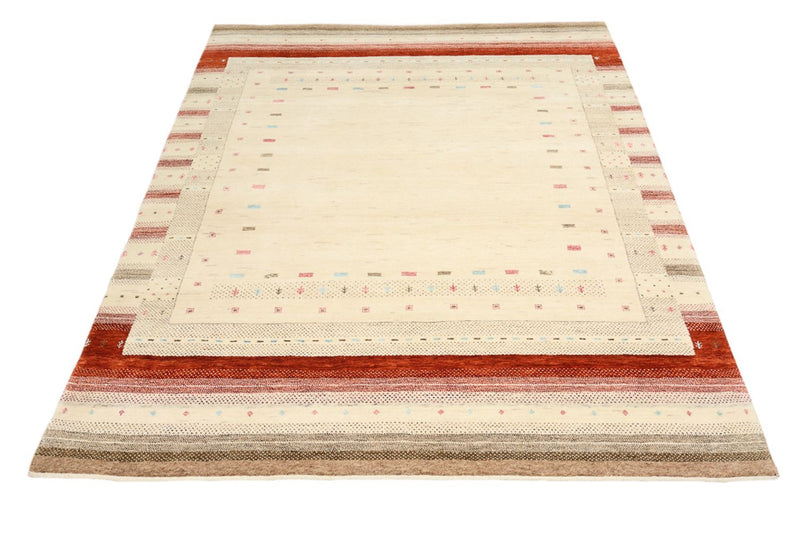 Gabbeh teppe - Loribaft Indus - 194 x 154 cm - lys beige