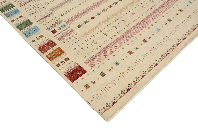 Gabbeh teppe - Loribaft Indus - 246 x 174 cm - lys beige