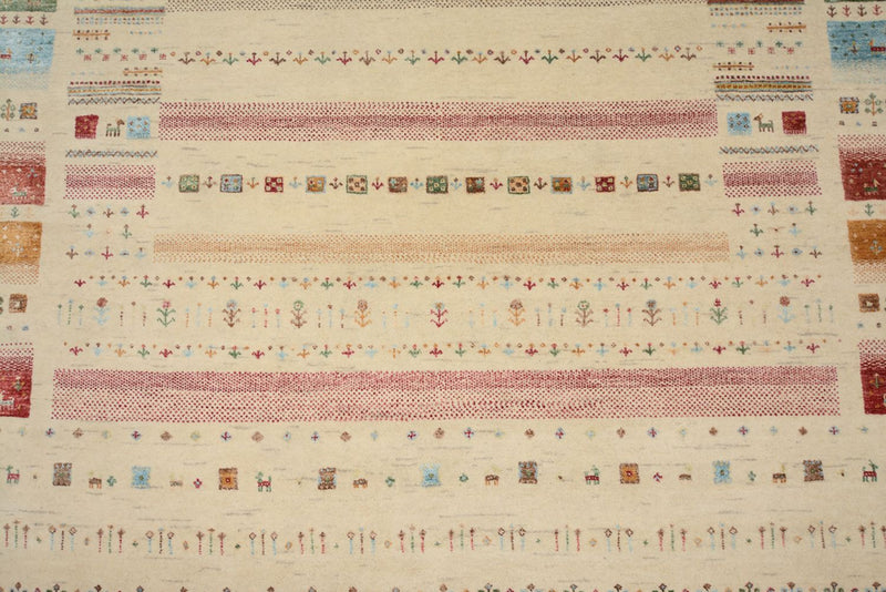 Gabbeh teppe - Loribaft Indus - 246 x 174 cm - lys beige