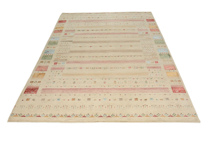Gabbeh teppe - Loribaft Indus - 246 x 174 cm - lys beige