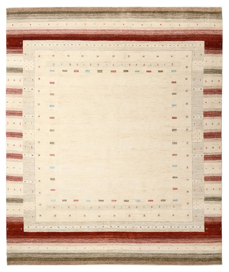 Gabbeh teppe - Loribaft Indus - 300 x 254 cm - lys beige