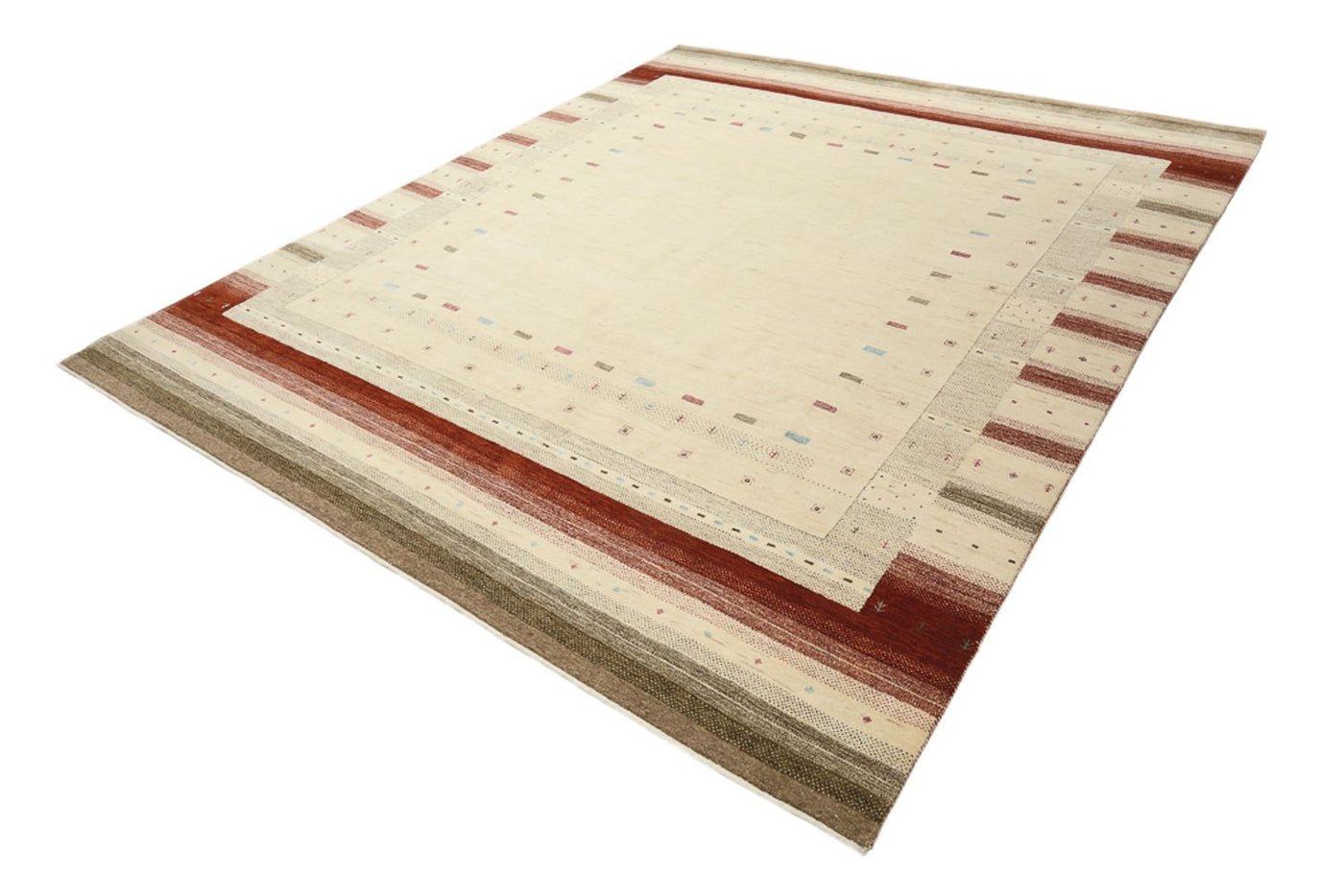 Gabbeh teppe - Loribaft Indus - 300 x 254 cm - lys beige
