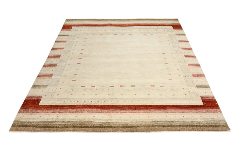 Gabbeh teppe - Loribaft Indus - 300 x 254 cm - lys beige