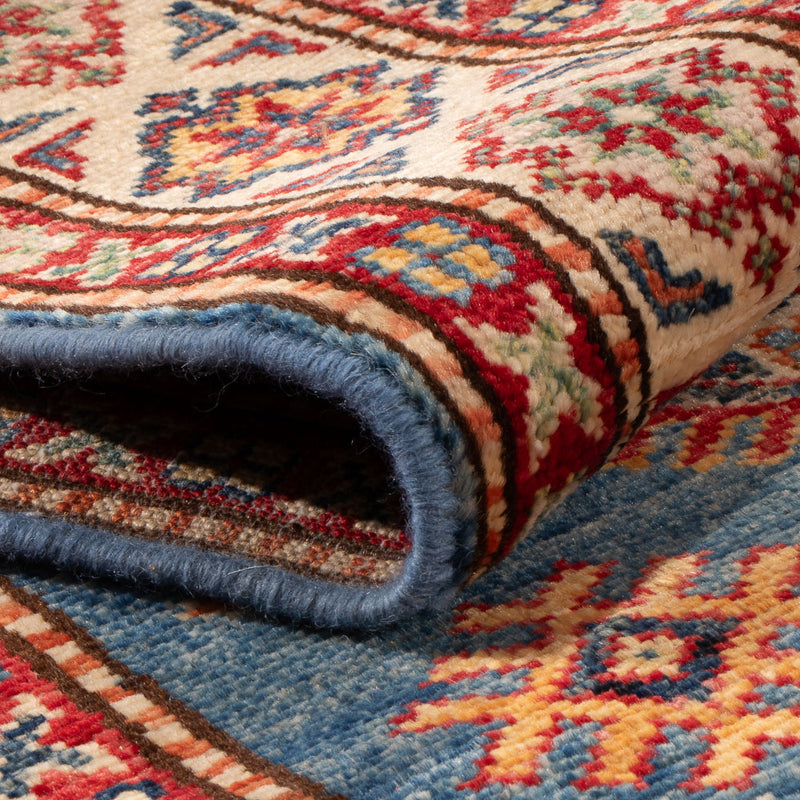 Løper Ziegler Teppe - Kazak - 254 x 77 cm - blå