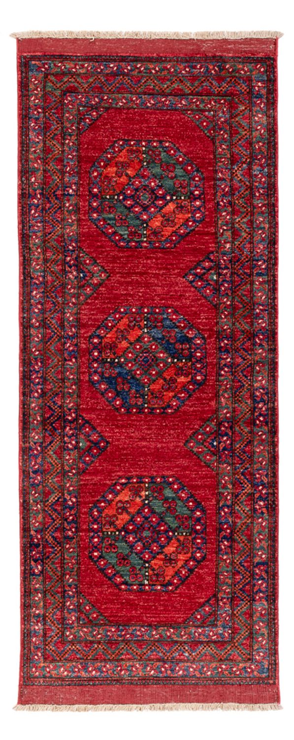 Løper Afghansk teppe - 216 x 87 cm - rød