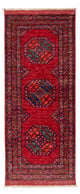 Løper Afghansk teppe - 220 x 87 cm - rød