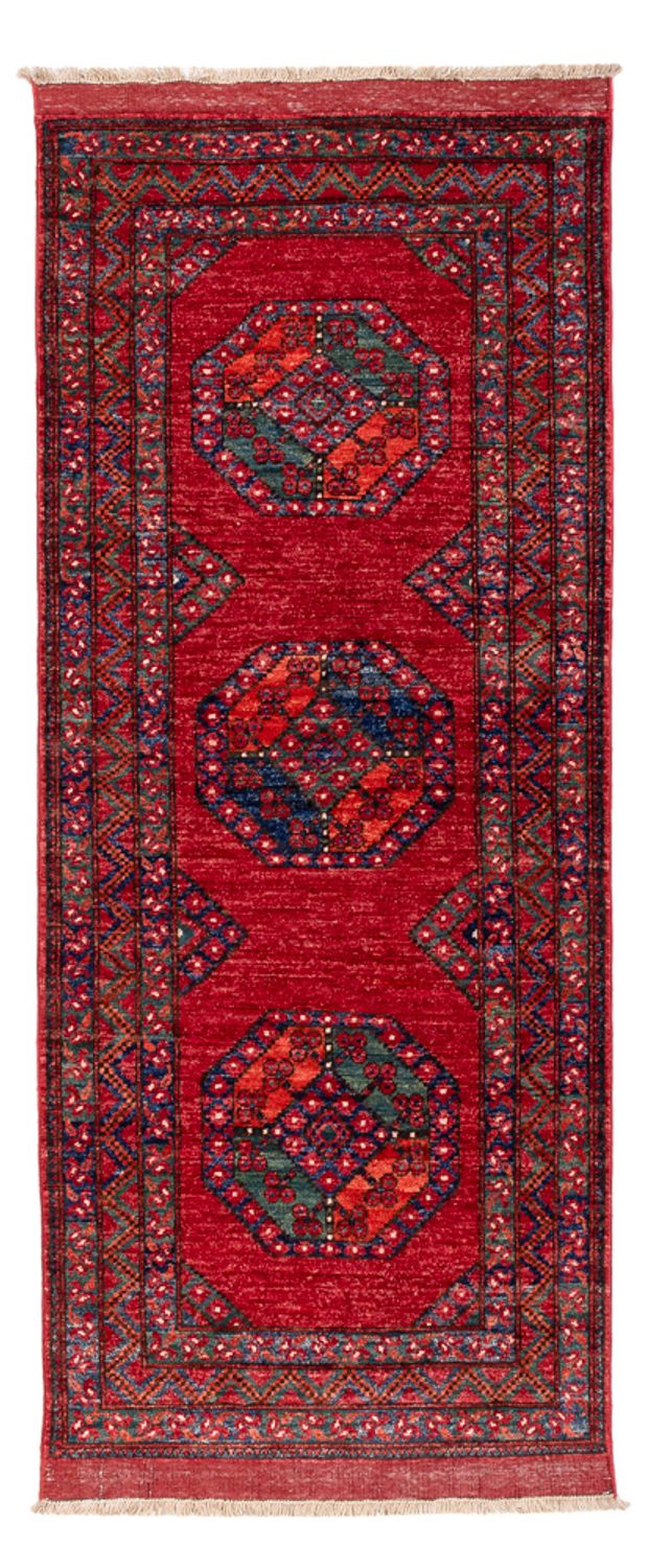 Løper Afghansk teppe - 220 x 87 cm - rød