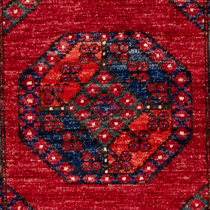 Løper Afghansk teppe - 220 x 87 cm - rød