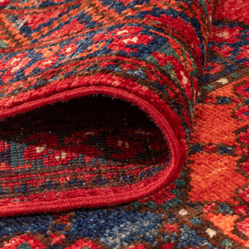Løper Afghansk teppe - 220 x 87 cm - rød