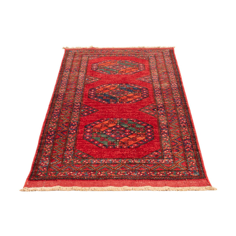 Løper Afghansk teppe - 220 x 87 cm - rød