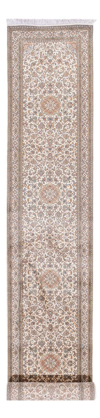 Kashmir silke teppe 79x480cm - Orientalsk teppe - krem – product image