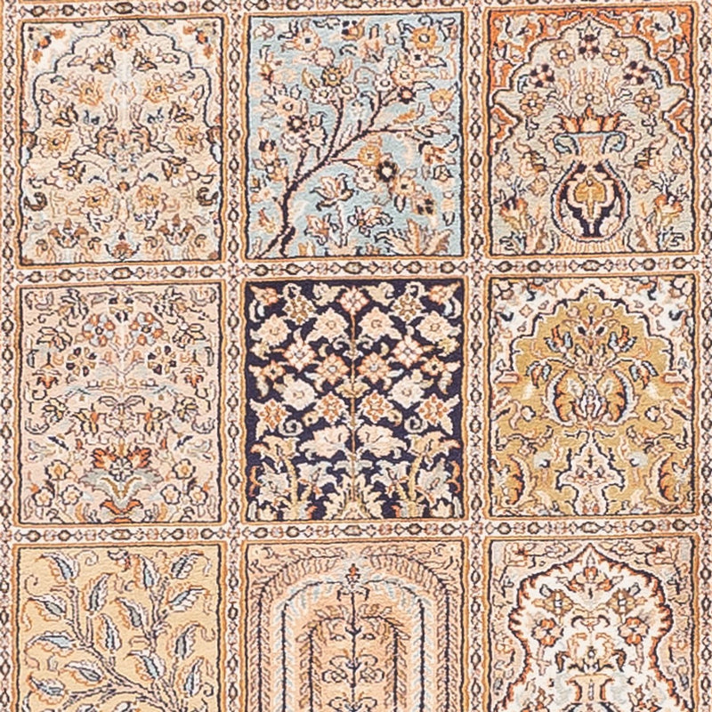Løper Silketeppe - Kashmir silke - 452 x 97 cm - krem