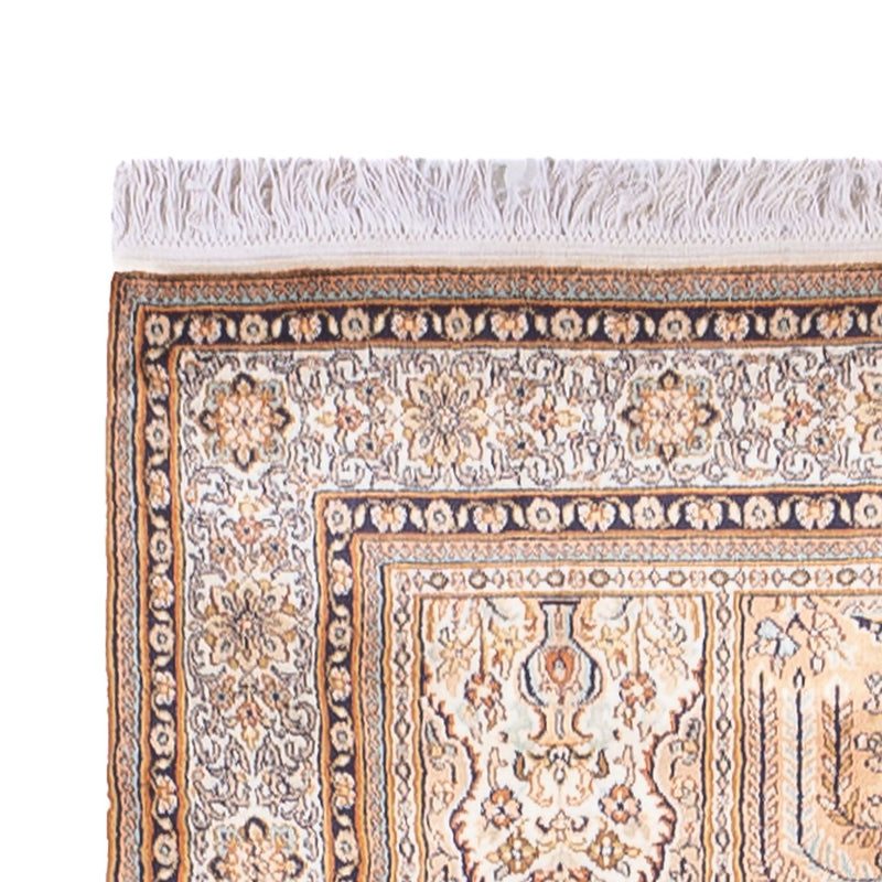 Løper Silketeppe - Kashmir silke - 452 x 97 cm - krem