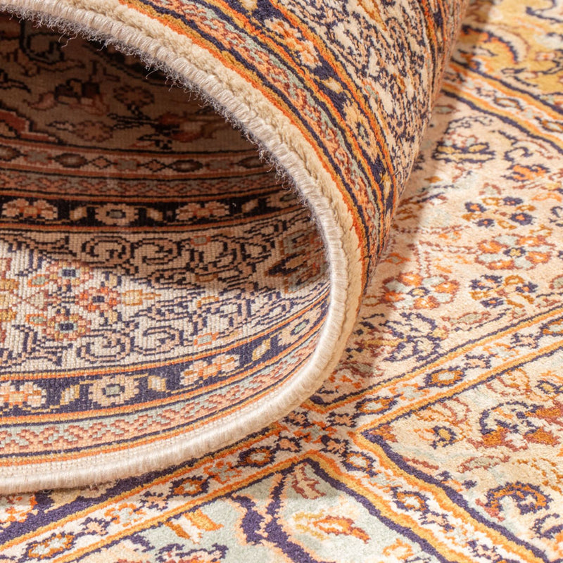 Løper Silketeppe - Kashmir silke - 452 x 97 cm - krem