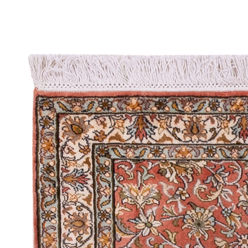 Løper Silketeppe - Kashmir silke - 188 x 78 cm - lys rød