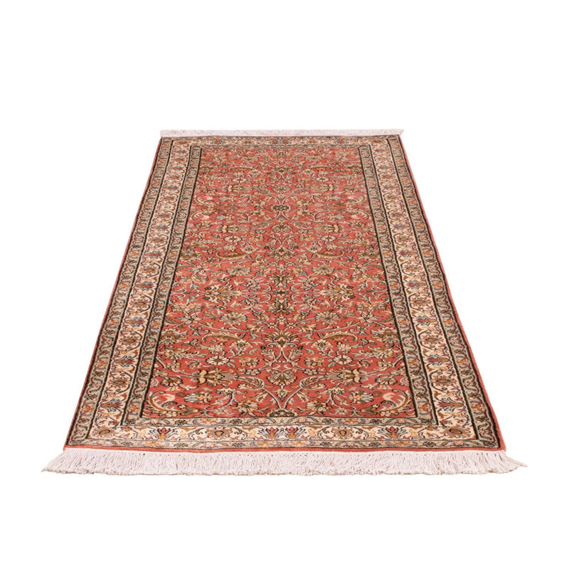 Løper Silketeppe - Kashmir silke - 188 x 78 cm - lys rød