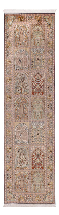 Løper Silketeppe - Kashmir silke - 296 x 78 cm - mørk beige – product image