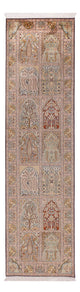 Løper Silketeppe - Kashmir silke - 296 x 78 cm - mørk beige