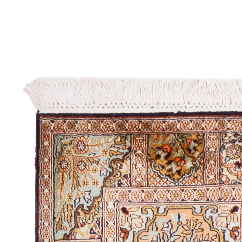 Løper Silketeppe - Kashmir silke - 296 x 78 cm - mørk beige